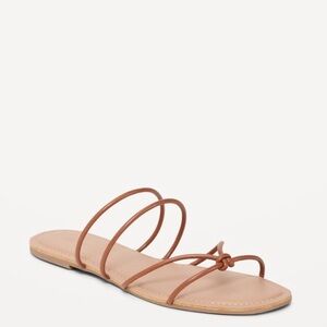 Faux-Leather Strappy Knotted Sandals for Women
